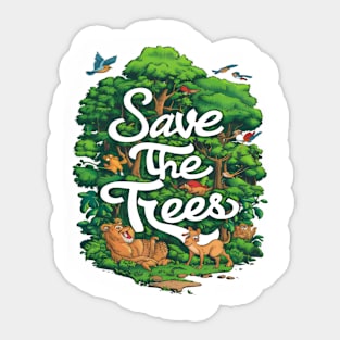 Natures Guardian save trees Sticker